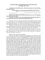 BÀI PHÁT BIỂU TẠI ĐẠI HỘI CHÁU NGOAN BÁC HỒ