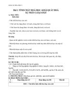 Giáo án Hóa học 9 bài 1: Tính chất hóa học của oxit  Khái quát về sự phân loại oxit