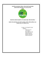 PHÂN TÍCH ĐÁNH GIÁ CHẤT LƯỢNG NƯỚC SÔNG ĐỒNG NAI  ĐOẠN QUA CẦU ĐỒNG NAI