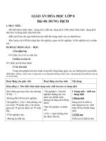 Giáo án Hóa học 8 bài 40: Dung dịch