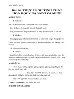 Giáo án Hóa học 9 bài 14: Thực hành tính chất hóa học của bazơ và muối