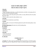 Giáo án Hóa học 8 bài 34: Bài luyện tập 6