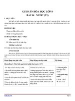 Giáo án Hóa học 8 bài 36: Nước