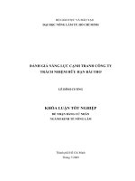 ĐÁNH GIÁ NĂNG LỰC CẠNH TRANH CÔNG TY TRÁCH NHIỆM HỮU HẠN BÀI THƠ