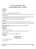 Giáo án Hóa học 8 bài 28: Không khí  Sự cháy