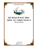 KẾ HOẠCH dạy học môn tự CHỌN TOÁN 9 mới NHẤT