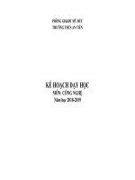 KẾ HOẠCH dạy học CONG NGHỆ 6 CHUẨN kỹ NĂNG 2018 mới NHẤT 