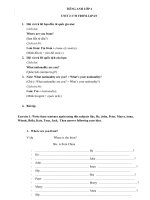 UNIT 2 I'M FROM JAPAN ENGLISH 4 BÀI TẬP CỦNG CỐ THEO UNIT