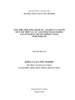 TÌM HIỂU ĐỜI SỐNG KINH TẾ  XÃ HỘI CỦA NGƯỜI DÂN TỘC ÊĐÊ VÀ CÁC GIẢI PHÁP GIẢM NGHÈO TẠI XÃ DLIÊYA, HUYỆN KRÔNG NĂNG, TỈNH ĐĂKLĂK