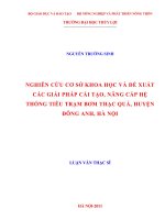 NGHIÊN CỨU CƠ SỞ KHOA HỌC VÀ ĐỀ XUẤT CÁC BIỆN PHÁP CẢI TẠO, NÂNG CẤP HỆ THỐNG TIÊU TRẠM BƠM  THẠC QUẢ HUYỆN ĐÔNG ANH, HÀ NỘI
