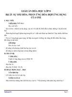 Giáo án Hóa học 8 bài 25: Sự oxi hóa  Phản ứng hóa hợp  Ứng dụng của oxi