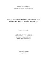 THỰC TRẠNG VÀ GIẢI PHÁP PHÁT TRIỂN NGÀNH CHĂN NUÔI BÒ THỊT Ở HUYỆN PHÚ HÒA TỈNH PHÚ YÊN