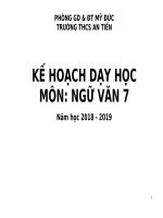 KẾ HOẠCH dạy học NGỮ văn 7 mới NHẤT CHUẨN kỹ NĂNG 2018 