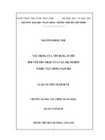 Tác động của tín dụng vi mô đối với thu nhập của các hộ nghèo ở khu vực đông nam bộ 