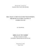 THỰC TRẠNG VÀ MỘT SỐ GIẢI PHÁP NHẰM MỞ RỘNG THỊ TRƯỜNG XUẤT KHẨU TẠI CÔNG TY CỔ PHẦN TÂN TÂN