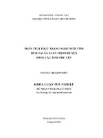 PHÂN TÍCH THỰC TRẠNG NGHỀ NUÔI TÔM HÙM TẠI XÃ XUÂN THỊNH HUYỆN SÔNG CẦU TỈNH PHÚ YÊN