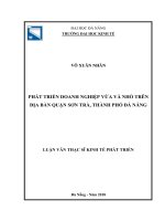 Phát triển doanh nghiệp vừa và nhỏ trên địa bàn quận sơn trà, thành phố đà nẵng