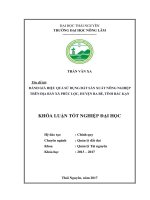 Đánh giá hiệu quả sử dụng đất sản xuất nông nghiệp trên địa bàn xã Phúc Lộc  huyện Ba Bể  tỉnh Bắc Kạn (Khóa luận tốt nghiệp)