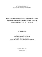 ĐÁNH GIÁ HIỆU QUẢ KINH TẾ CỦA MÔ HÌNH TƯỚI NƯỚC TIẾT KIỆM VÀ BÓN PHÂN QUA ĐƯỜNG ỐNG CHO CÂY TRỒNG TẠI HUYỆN CẨM MỸ – ĐỒNG NAI