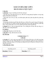 Giáo án Hóa học 8 bài 29: Bài luyện tập 5