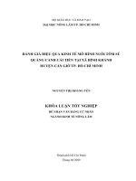 ĐÁNH GIÁ HIỆU QUẢ KINH TẾ MÔ HÌNH NUÔI TÔM SÚ QUẢNG CANH CẢI TIẾN TẠI XÃ BÌNH KHÁNH HUYỆN CẦN GIỜ TP. HỒ CHÍ MINH