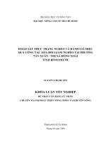 KHẢO SÁT THỰC TRẠNG NGHÈO VÀ ĐÁNH GIÁ HIỆU QUẢ CÔNG TÁC XÓA ĐÓI GIẢM NGHÈO TẠI PHƯỜNG TÂN XUÂN  THỊ XÃ ĐỒNG XOÀI TỈNH BÌNH PHƯỚC