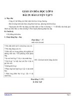 Giáo án Hóa học 8 bài 29: Bài luyện tập 5