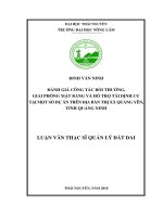 Đánh giá công tác bồi thường, giải phóng mặt bằng và hỗ trợ tái định cư tại một số dự án trên địa bàn thị xã Quảng Yên, tỉnh Quảng Ninh (LV thạc sĩ)