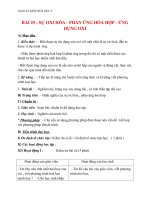 Giáo án Hóa học 8 bài 25: Sự oxi hóa  Phản ứng hóa hợp  Ứng dụng của oxi