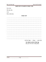 MẪU NHẬN XÉT BÁO CÁO THỰC TẬP TỐT NGHIỆP