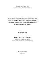 HOÀN THIỆN CÔNG TÁC TỔ CHỨC THỰC HIỆN HỢP ĐỒNG XUẤT KHẨU HÀNG THỦ CÔNG MỸ NGHỆTẠI DOANH NGHIỆP TƯ NHÂN: TRƯỜNG HỢP DOANH NGHIỆP THẠCH CẢM ĐƯỜNG