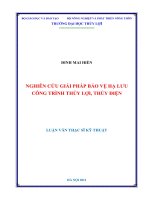 NGHIÊN CỨU GIẢI PHÁP  BẢO VỆ HẠ LƯU CÔNG TRÌNH THỦY LỢI, THỦY ĐIỆN
