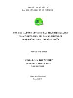 TÌM HIỂU VÀ ĐÁNH GIÁ CÔNG TÁC THỰC HIỆN XÓA ĐÓI GIẢM NGHÈO TRÊN ĐỊA BÀN XÃ THUẬN LỢI HUYỆN ĐỒNG PHÚ  TỈNH BÌNH PHƯỚC