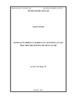 ĐÁNH GIÁ Ô NHIỄM VÀ NGHIÊN CỨU GIẢI PHÁP  CẢI TẠO PHỤC HỒI MÔI TRƯỜNG MỎ THAN LỘ TRÍ