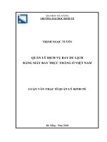 Quản lý dịch vụ bay du lịch bằng máy bay trực thăng ở việt nam