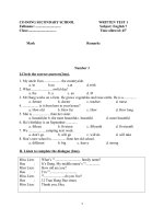 English Written Test 1 number 1  english 7