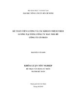 KẾ TOÁN TIỀN LƯƠNG VÀ CÁC KHOẢN TRÍCH THEO LƯƠNG TẠI TỔNG CÔNG TY MAY NHÀ BÈ CÔNG TY CỔ PHẦN