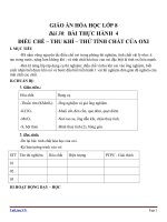 Giáo án Hóa học 8 bài 30: Bài thực hành 4 Điều chế  Thu khí oxi và thử tính chất của oxi