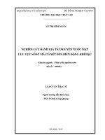 NGHIÊN CỨU ĐÁNH GIÁ TÀI NGUYÊN NƯỚC MẶT LƯU VỰC SÔNG MÃ CÓ ẢNH HƯỞNG CỦA BIỂN ĐỔI KHÍ HẬU