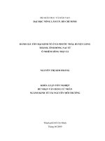 ĐÁNH GIÁ TỔN HẠI KINH TẾ Ở XÃ PHƯỚC THÁI, HUYỆN LONG THÀNH, TỈNH ĐỒNG NAI TỪ Ô NHIỄM SÔNG THỊ VẢI