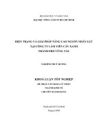 HIỆN TRẠNG VÀ GIẢI PHÁP NÂNG CAO NGUỒN NHÂN LỰC TẠI CÔNG TY LÂM VIÊN CÂY XANH THÀNH PHỐ VŨNG TÀU