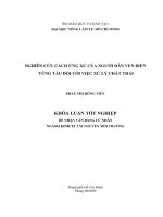 NGHIÊN CỨU CÁCH ỨNG XỬ CỦA NGƯỜI DÂN VEN BIỂN VŨNG TÀU ĐỐI VỚI VIỆC XỬ LÝ CHẤT THẢI