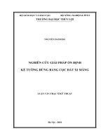 NGHIÊN CỨU GIẢI PHÁP ỔN ĐỊNH KÈ TƯỜNG ĐỨNG BẰNG CỌC ĐẤT XI MĂNG