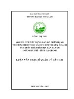 Nghiên cứu xây dựng bản đồ phân hạng thích nghi đất đai làm cơ sở cho quy hoạch sản xuất chè trên địa bàn huyện Hoàng Su Phì  tỉnh Hà Giang (LV thạc sĩ)