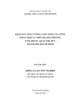 KHẢO SÁT CHẤT LƯỢNG CUỘC SỐNG CỦA CÔNG NHÂN NHẬP CƯ TRÊN ĐỊA BÀN PHƯỜNG LINH TRUNG QUẬN THỦ ĐỨC THÀNH PHỐ HỒ CHÍ MINH