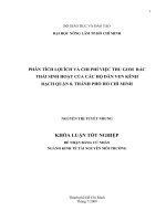 PHÂN TÍCH LỢI ÍCH VÀ CHI PHÍ VIỆC THU GOM RÁC THẢI SINH HOẠT CỦA CÁC HỘ DÂN VEN KÊNH RẠCH QUẬN 8, THÀNH PHỐ HỒ CHÍ MINH