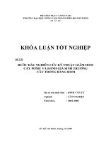BƯỚC ĐẦU NGHIÊN CỨU KỸ THUẬT GIÂM HOM CÂY PƠMU VÀ ĐÁNH GIÁ SINH TRƯỞNG CÂY TRỒNG BẰNG HOM
