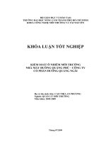 KIỂM SOÁT Ô NHIỄM MÔI TRƯỜNG NHÀ MÁY ĐƯỜNG QUẢNG PHÚ – CÔNG TY CỔ PHẦN ĐƯỜNG QUẢNG NGÃI