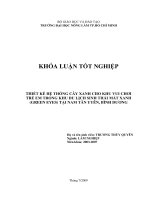 THIẾT KẾ HỆ THỐNG CÂY XANH CHO KHU VUI CHƠI TRẺ EM TRONG KHU DU LỊCH SINH THÁI MẮT XANH (GREEN EYES) TẠI NAM TÂN UYÊN, BÌNH DƯƠNG