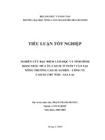 NGHIÊN CỨU ĐẶC ĐIỂM LÂM HỌC VÀ TÌNH HÌNH KHAI THÁC MỦ CÂY CAO SU Ở TUỔI 7 VÀ 8 TẠI NÔNG TRƯỜNG CAO SU IANHIN – CÔNG TY CAO SU CHƯ PĂH – GIA LAI